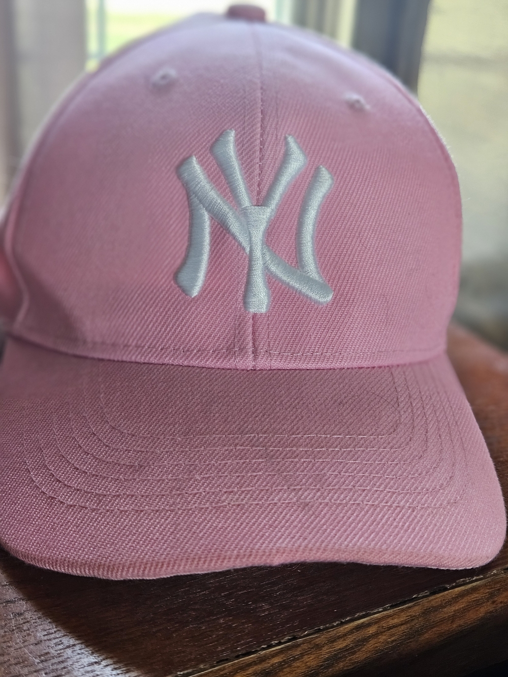 Pink Kids Baseball Cap with White Logo